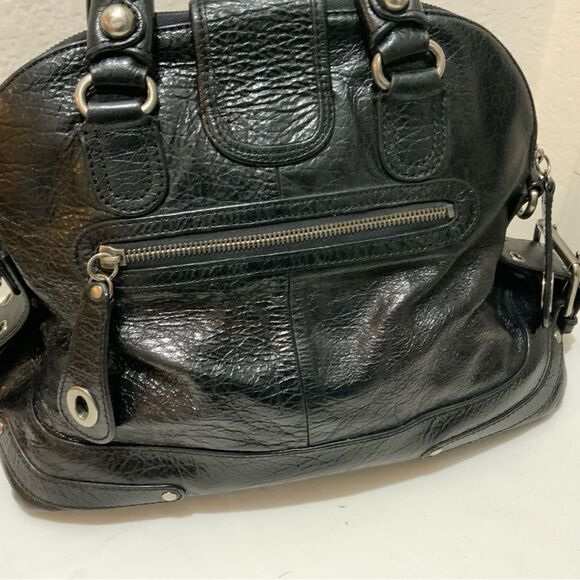 Hype Women's Black Soft Leather Studded Tote Satchel hobo bag - Picture 6 of 15